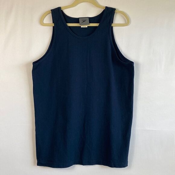 Speedo navy blue Vintage 90s lifeguard coast watch tank top size L - Picture 1 of 6